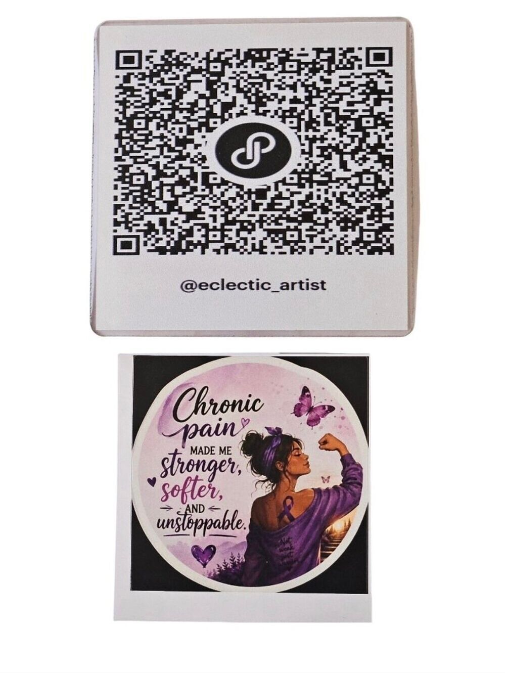 Handmade Chronic Pain Warrior Vinyl Sticker Purple Ribbon Butterfly Awareness 3" - Picture 3 of 17